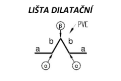 Lišta dilatační - poplastovaný plech