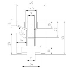 HNP1 hliníkový profil 4,3m 45x40mm