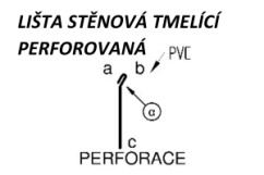 Lišta stěnová tmelící perforovaná - poplastovaný plech
