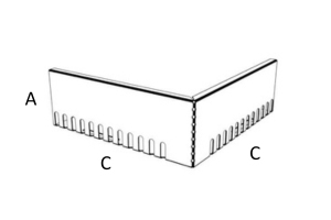 Okrajová kačírková lišta - rohová hliník/nerez/PVC - Materiál lišty: Nerez, Výška lišty: 110 mm