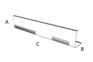 Dělící kačírková lišta - rovná hliník - Výška lišty: 90 mm