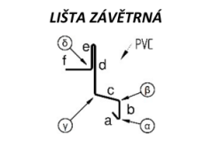 Lišta závětrná - poplastovaný plech